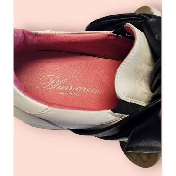 BLUMARINE 7 ITALIAN Sneakers Platform Low Top Athletic Shoes White Leather ITALY - Picture 3 of 12